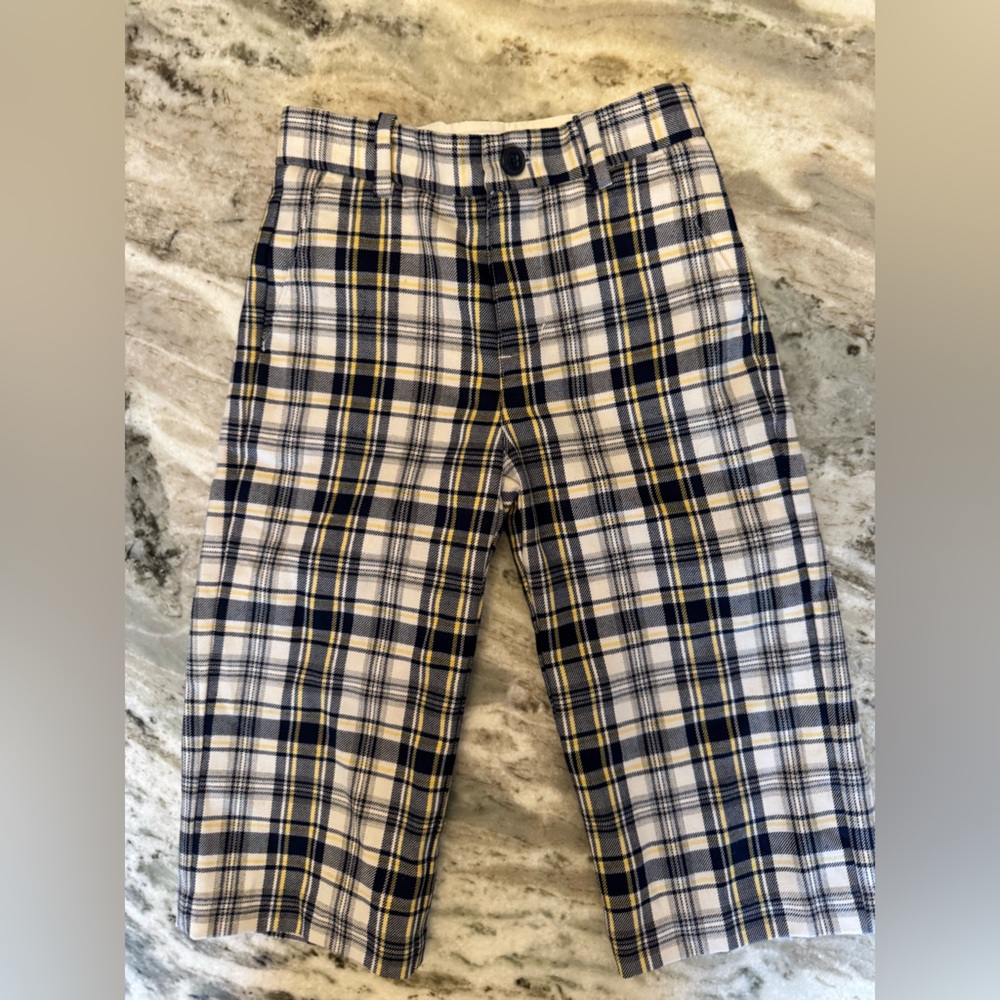 Janie and Jack Blue and Yellow Plaid Pants